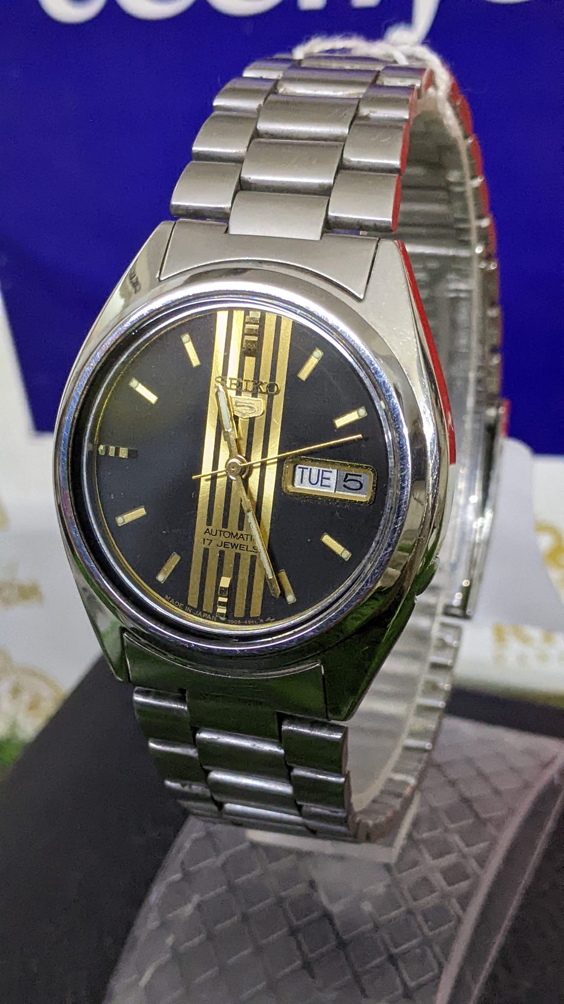 Seiko 5 7009 Black Dial Japan Automatic Wristwatch for Men - Ceelife Shop