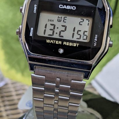 Rare and Vintage Casio 593 A159W Model Men’s Wrist Watch Digital style with 2 stones