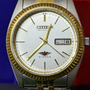 Citizen Crystal 7 automatic two tone watch 21 jewels Japan made For Men