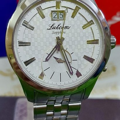 Lukcom side second sapphire crystal Swiss made watch for Men's