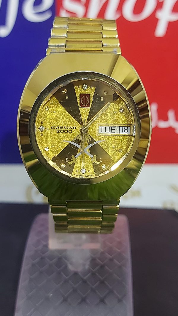 BEAUTIFUL GOLDEN CANDINO 2000 SWISS AUTOMATIC MOVEMENT Wrist Watch for Men's
