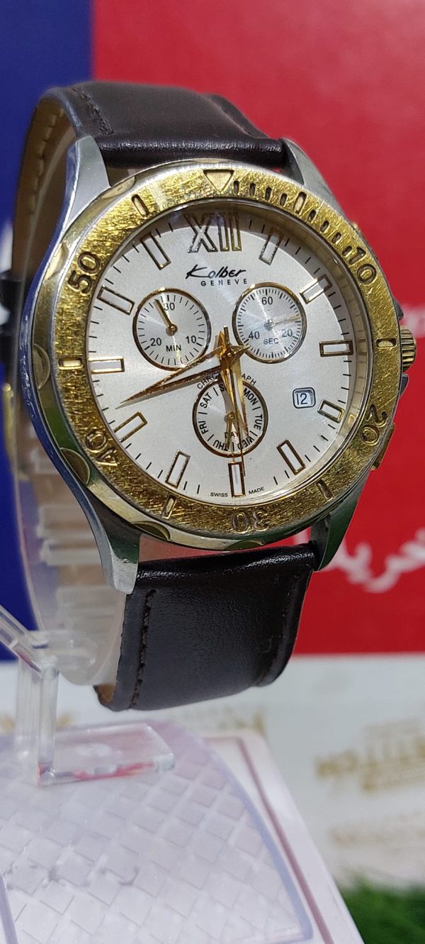 Original Swiss made kolber chronograph Quartz movement watch for Men's