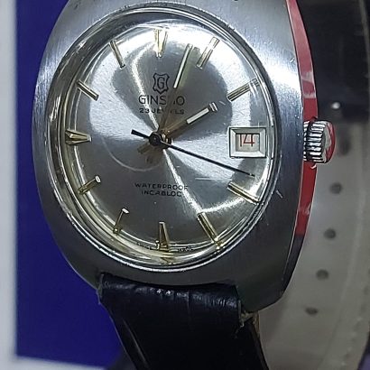 Vintage Rare Ginsbo Swiss made Grey Dial Hand winding Wristwatch for Men's