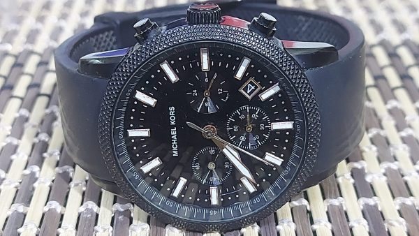 Michael Kors Japan Black Dial Chronograph Wristwatch for Men's