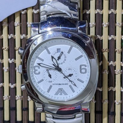 Emporio Armani Swiss Chronograph White Dial Quartz Wristwatch for Men's