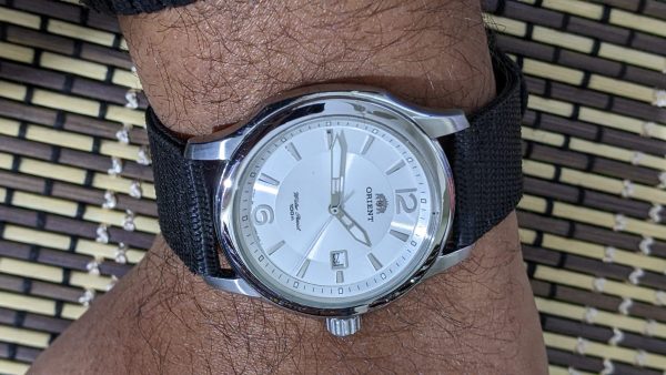 Orient 2nd generation Bambino Japan Sparkling Grey Dial Quartz Wristwatch for Men's