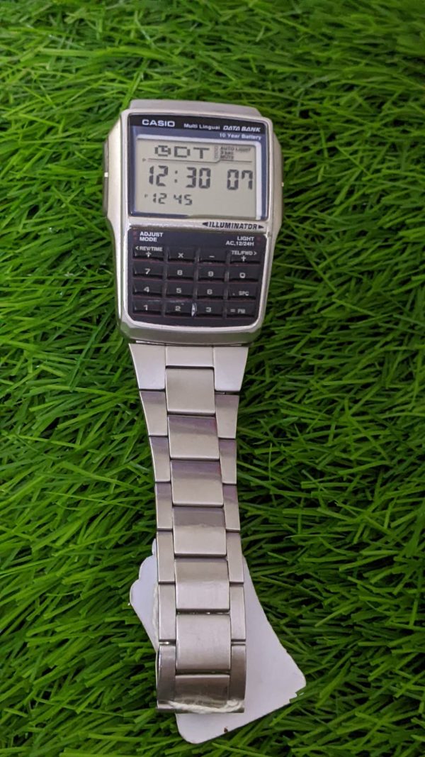 Casio DATA BANK DBC-32 silver Multi lingual retro watch vintage rectangle