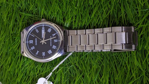 Casio MTP-V006D-1B Men's Dress Stainless Steel Roman Black Dial Date Analog Watch