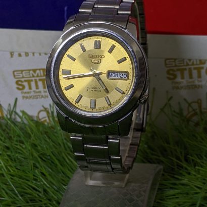 Seiko 5 7S26 Golden Dial Japan Automatic Wristwatch
