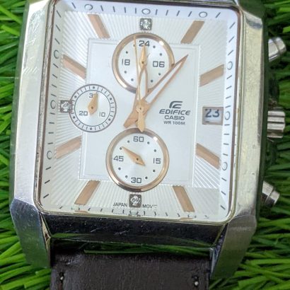Casio Edifice Tough leather Multi-Dial 100m Dress Watch EF-324L-7AV, EF324L Wrist watch for men's