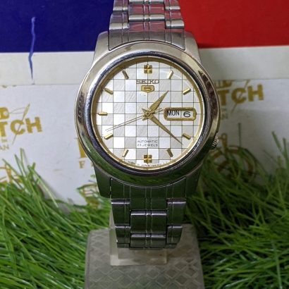Seiko 5 7S26 Grey checker Dial Japan Automatic Wristwatch