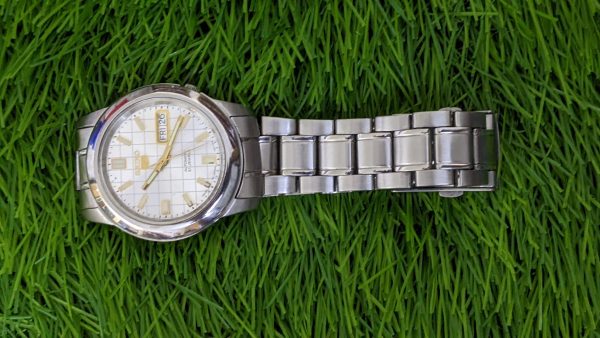 Seiko 5 7S26 sparkling grey checker dial Japan made Automatic Wristwatch for men