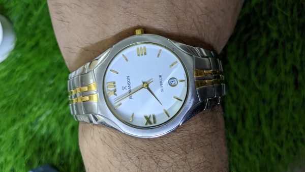 Romanson Superior Quartz two tone swiss wrist watch for men