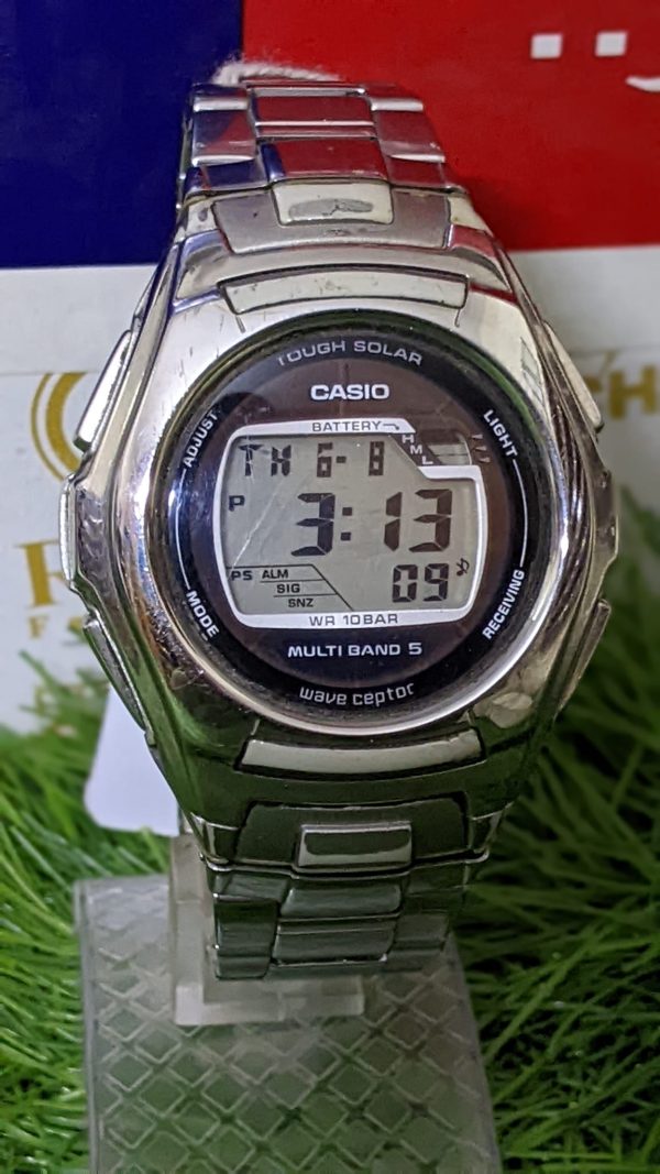 Casio Wave Ceptor 3090 Tough Solar WVM120 Multi Band 5 S. Steel Men's Watch
