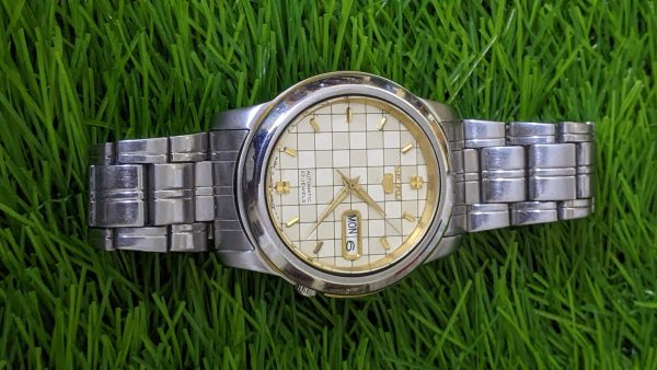 Seiko 5 7S26 Grey checker Dial Japan Automatic Wristwatch