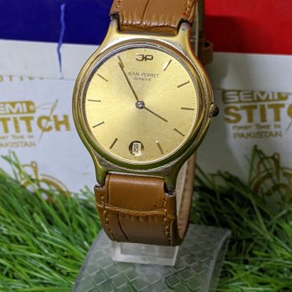 JEAN PERRET B1006 18k gold vintage Quartz Swiss wrist watch for men
