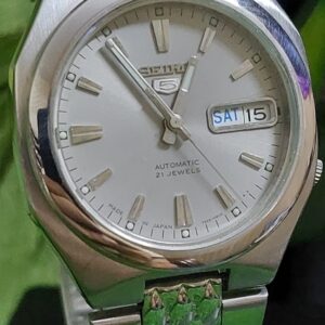 Beautiful Seiko 5 7s26 gray Dial Nautilus style Japan made Automatic watch for Men