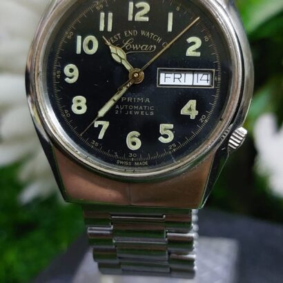 Vintage Style Gents West-End Watch Co. Prima 21-J Day Date Automatic Wrist Watch