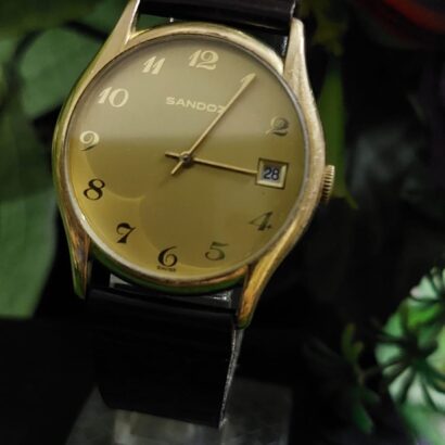 Vintage Sandoz Hand winding Golden numeric dial Switzerland made watch for Men