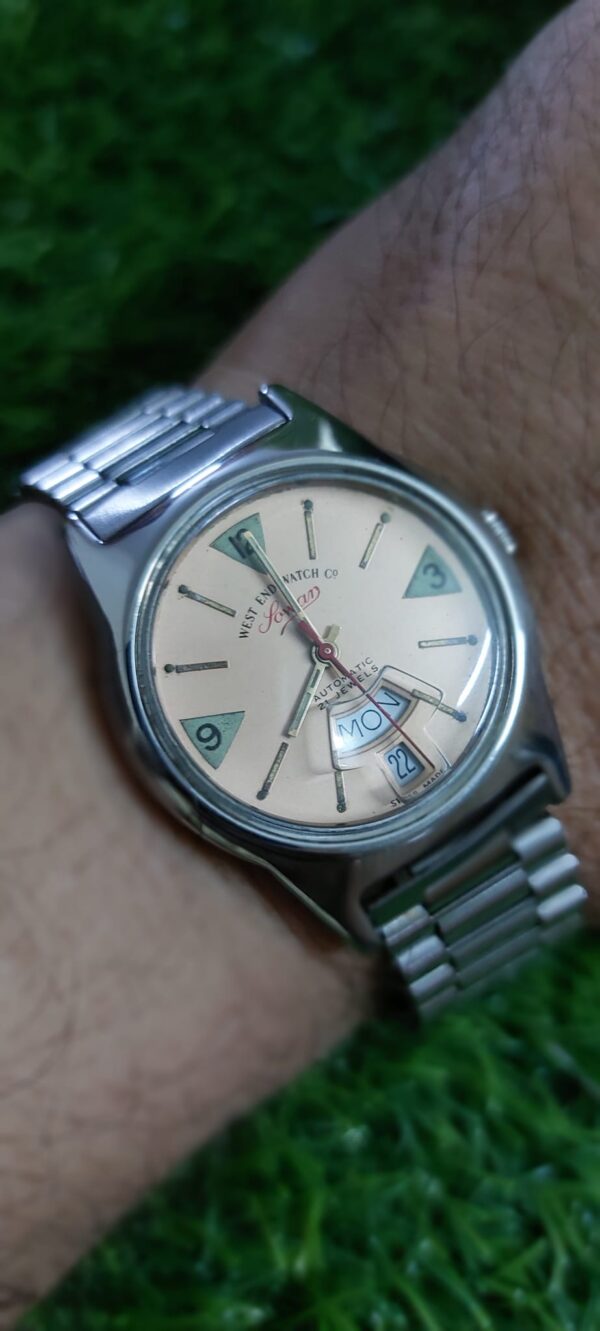 Vintage westend Sowar fan shape Calendar Automatic watch for Men - 1970s