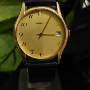 Vintage Sandoz Hand winding Golden numeric dial Switzerland made watch for Men