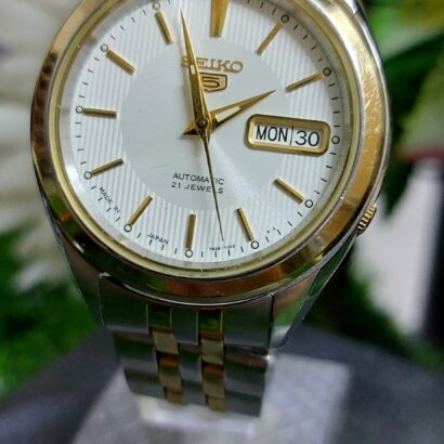 Vintage Seiko  7s26 White dial Two Tone Japan made Automatic watch for Men -