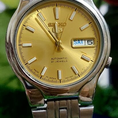 Beautiful Seiko 5 7s26 Golden color Dial Japan made Automatic watch for Men