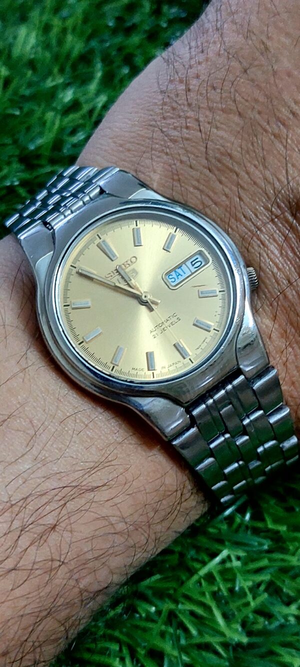 Beautiful Seiko 5 7s26 Golden color Dial Japan made Automatic watch for Men