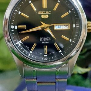 Beautiful and New model Seiko 5 - 7s26 Black colour Dial 50 M Water resistant Japan made Automatic watch for Men -