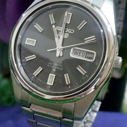 Beautiful and Vintage Seiko 5 - 6319 Grey colour Dial Japan made Automatic watch for Men -