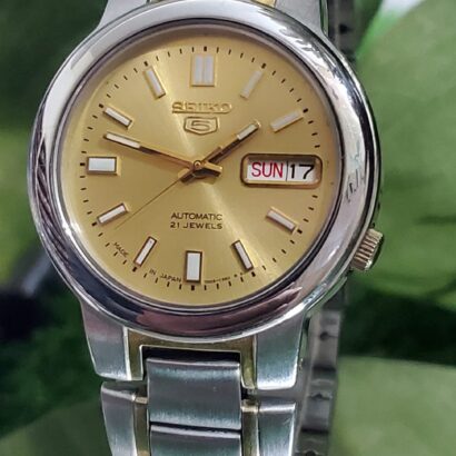SEIKO 5 Champagne Dial Stainless Steel Automatic Men's Watch 7s26-1350
