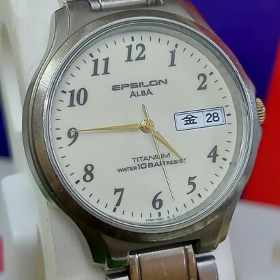 EPSILON ALBA quartz watch with radium Dial