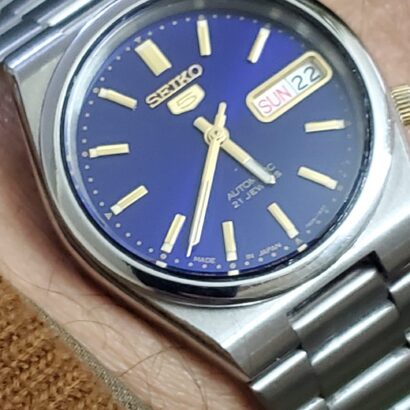 Beautiful Seiko5 7s26 Automatic 21-jewel Blue Dial japan made watch