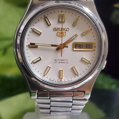 Seiko 5 Automatic 7009 white Dial Japan made Men's Watch