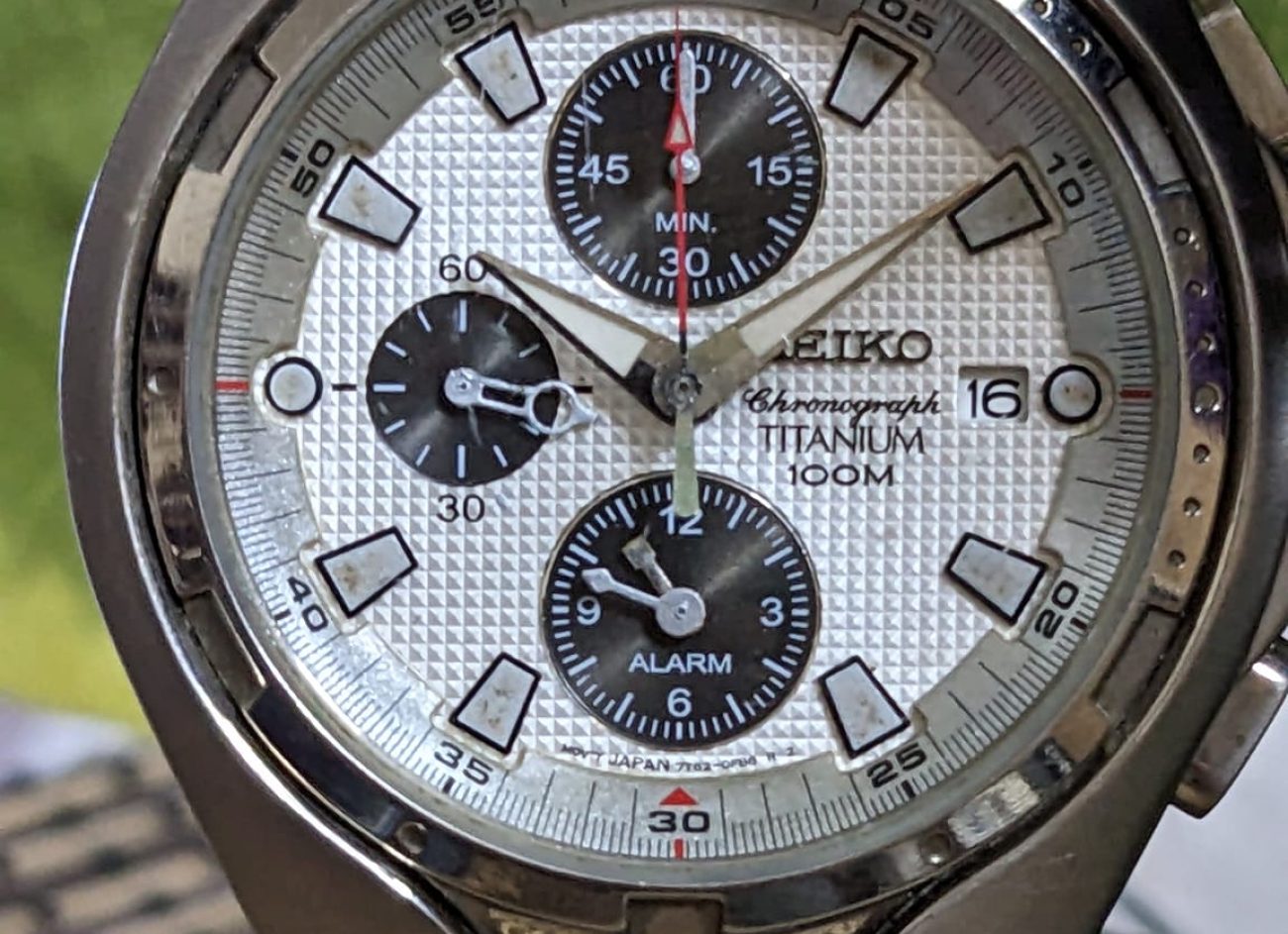 SEIKO Chronograph 7T62-0EF0 Titanium 100m Mens Watch for Men's