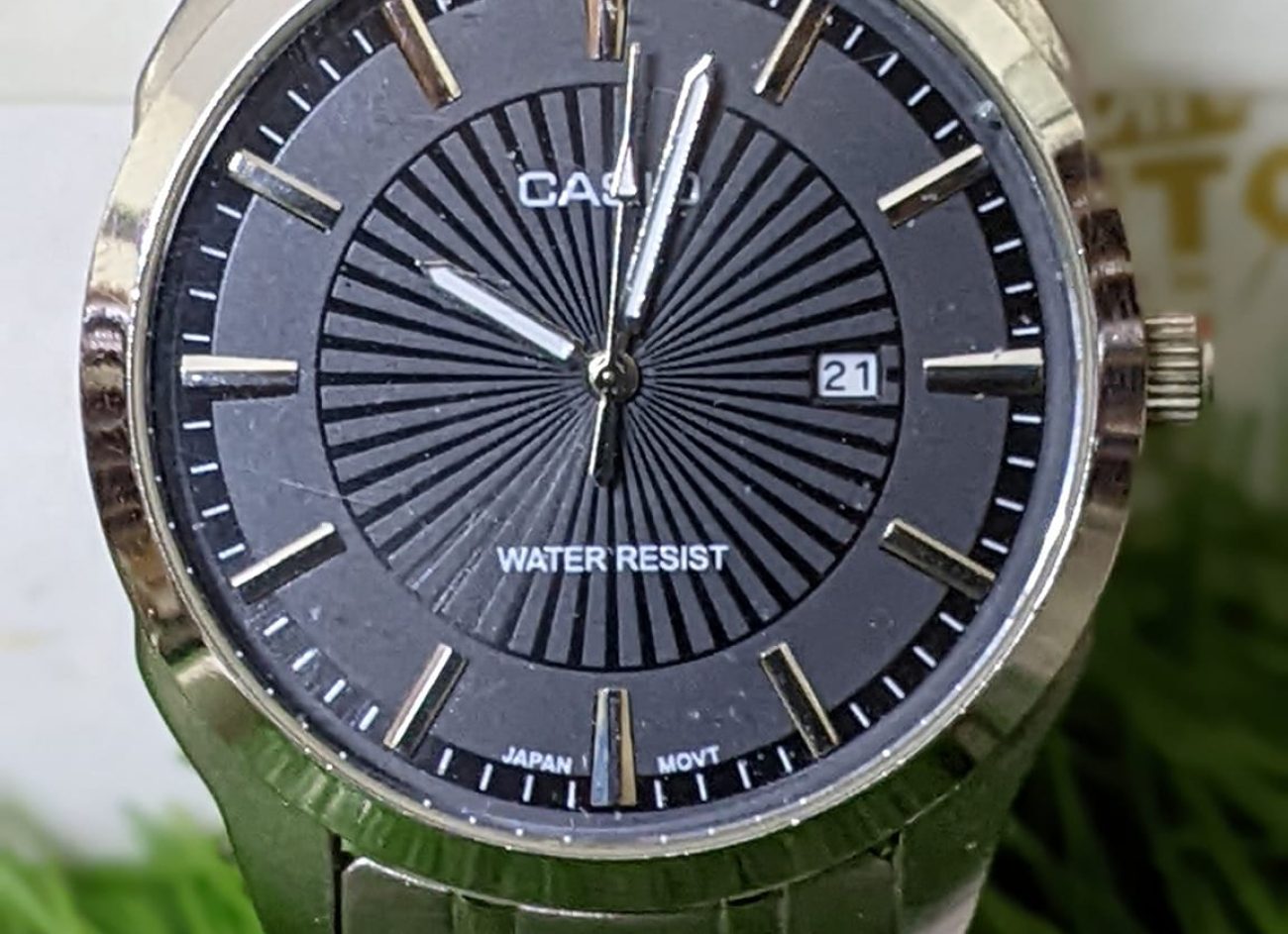 Casio black dial quartz Japan made wrist watch for men 5429 EF-1403