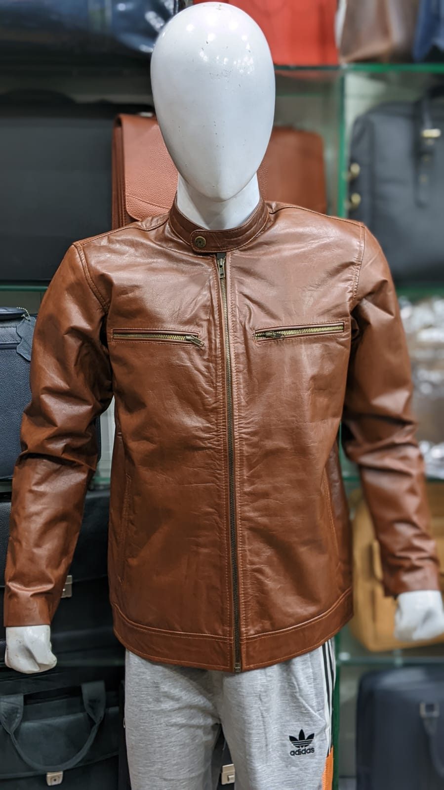 Men Leather Jacket Color Brown Pure Leather